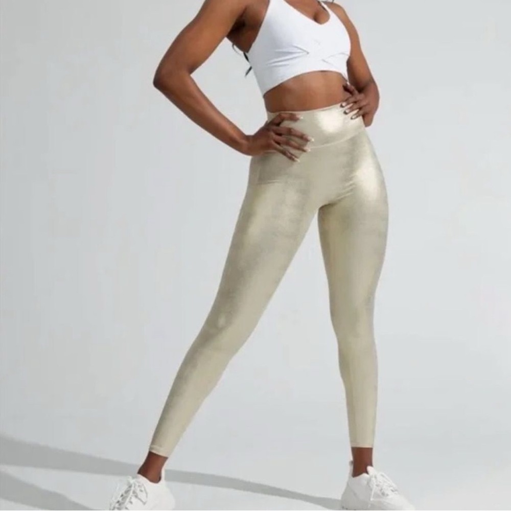 Women's Gold High-Waisted Leggings